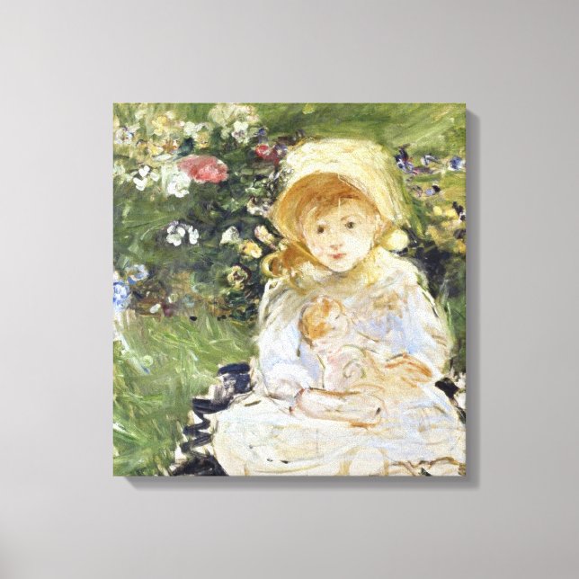 Lienzo Joven Chica con muñeca (por Berthe Morisot) (Anverso)