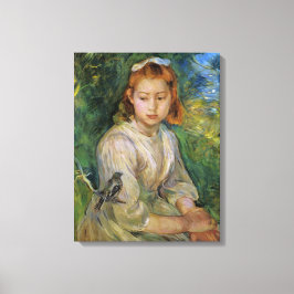 Lienzo Joven Chica con pájaro (por Berthe Morisot)