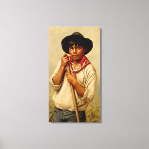 Lienzo Joven hombre cultivando maíz, pintura famosa