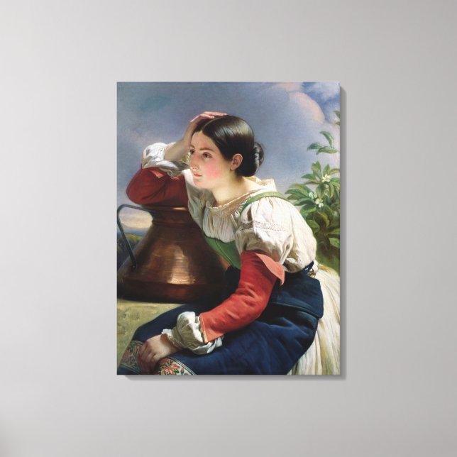 Lienzo Joven italiano en el pozo, c.1833-34 (Anverso)