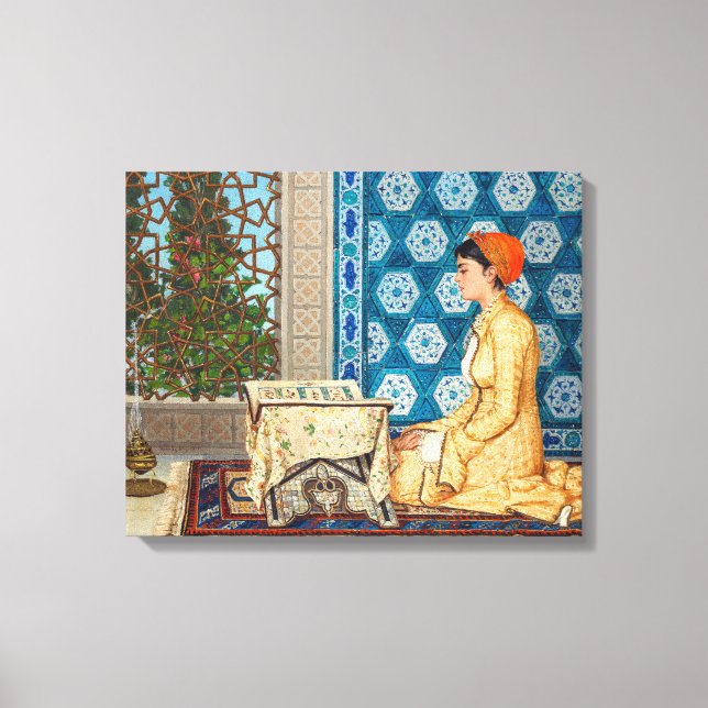 Lienzo Joven leyendo | Osman Hamdi Bey | (Anverso)