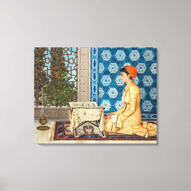 Lienzo Joven leyendo | Osman Hamdi Bey | (Anverso)