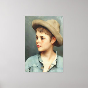 Lienzo Joven muchacho con sombrero de paja por Eugene de 