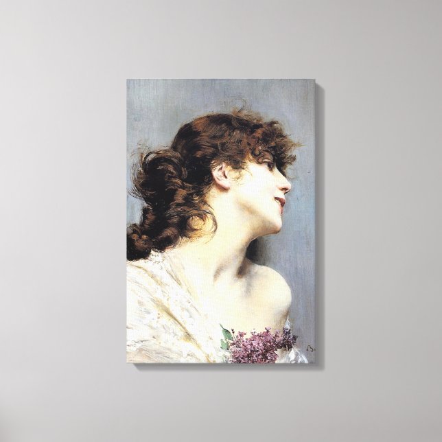 Lienzo Joven sonriente y alegre (de Giovanni Boldini) (Anverso)