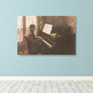 Lienzo Joven tocando el piano de Gustave Caillebotte