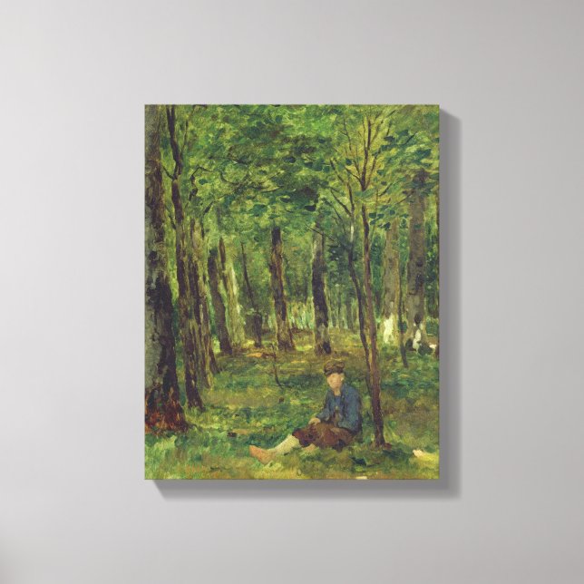 Lienzo Jóvenes agricultores sentados en el bosque, 1878 (Anverso)