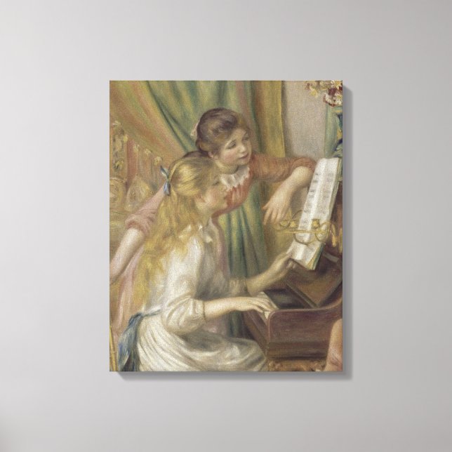 Lienzo Jóvenes Chicas en el piano (Anverso)