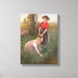 Lienzo Jóvenes Chicas recogiendo flores