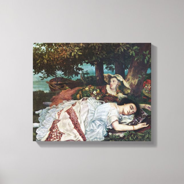 Lienzo Jóvenes damas a orillas del Sena (verano) (Anverso)