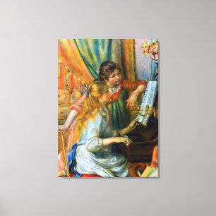 Lienzo Jóvenes muchachas en el piano de Pierre Renoir