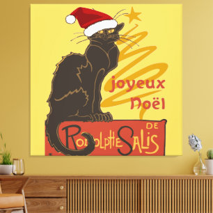 Lienzo Joyeux Noel Le Chat Noir Con Estilizado Árbol Dora