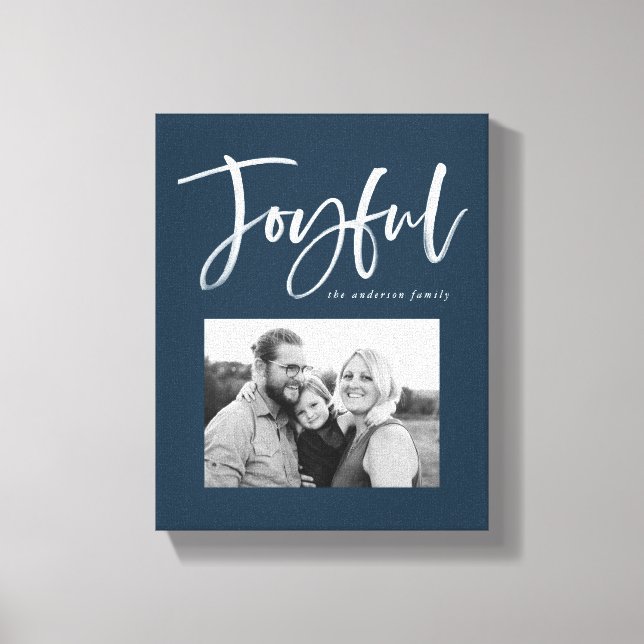 Lienzo Joyful Script | Azul Marino (Anverso)