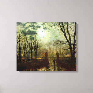 Lienzo Juan Atkinson Grimshaw en la puerta del parque