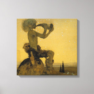 Lienzo Juan Bauer que él sopló sobre el cuerno