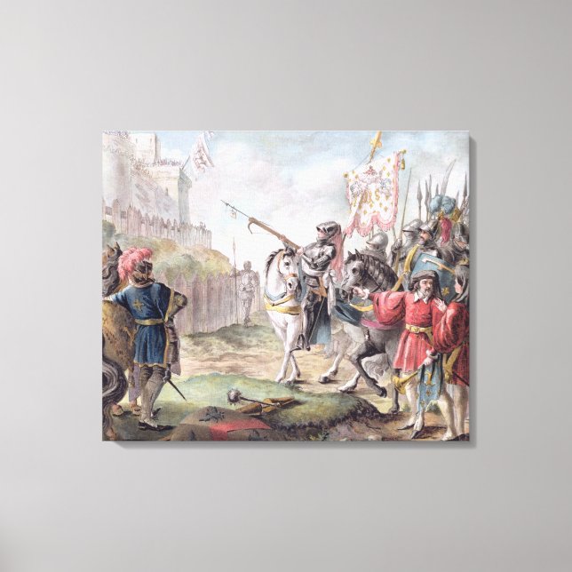 Lienzo Juana de Arco (1412-31) ordena la salida de los in (Anverso)