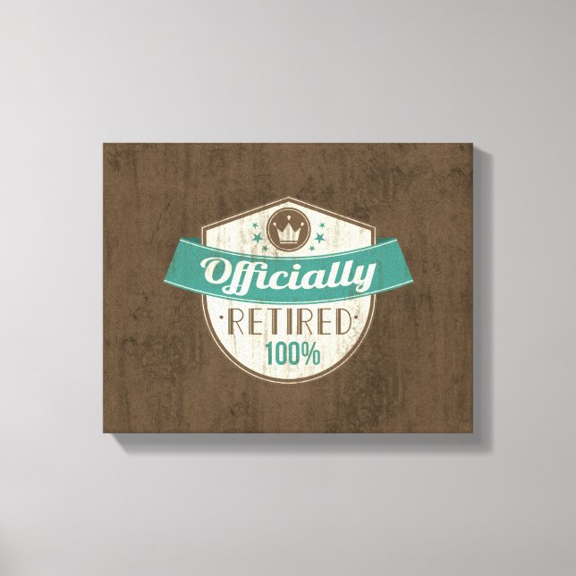 Lienzo Jubilado Oficialmente, Jubilación Vintage Al 100% (Anverso)