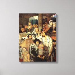 Lienzo Judíos rezando en la sinagoga de Yom Kippur