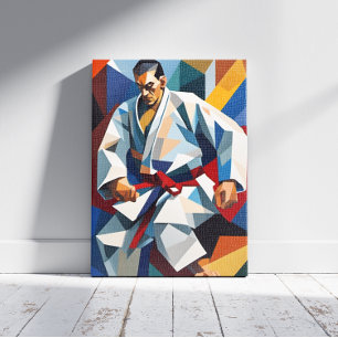 Lienzo Judo Cubist Canvas Print