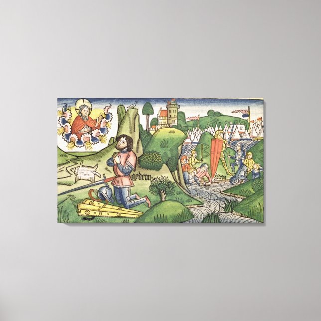 Lienzo Jueces 6 36 Gideon saca la lana, de la (Anverso)
