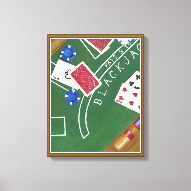 Lienzo Juego de Blackjack con chuletas de Chariklia Zarri (Anverso)