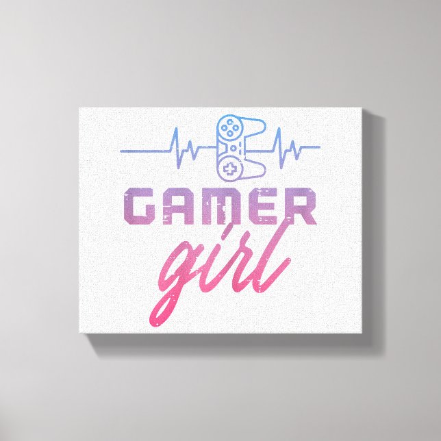 Lienzo Juego de latidos de Chica de gamer (Anverso)