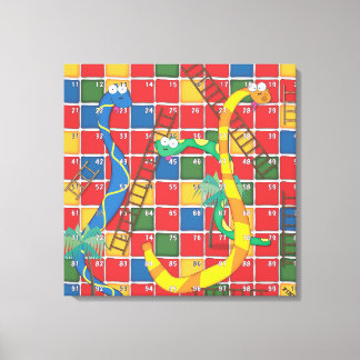 Lienzo Juego de mesa de dibujos animados de Serpientes y 