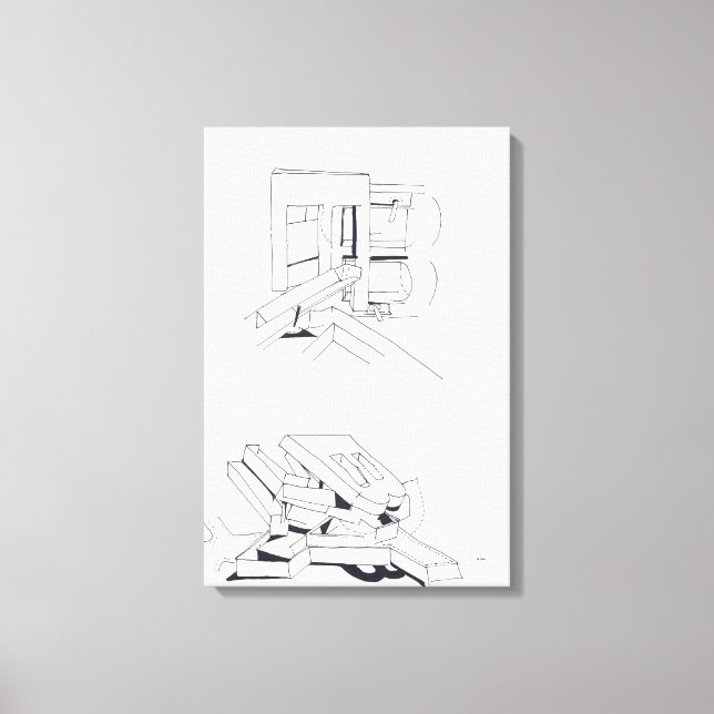 Lienzo Juegos de la construcción con cartas dibujando 8 l (Anverso)