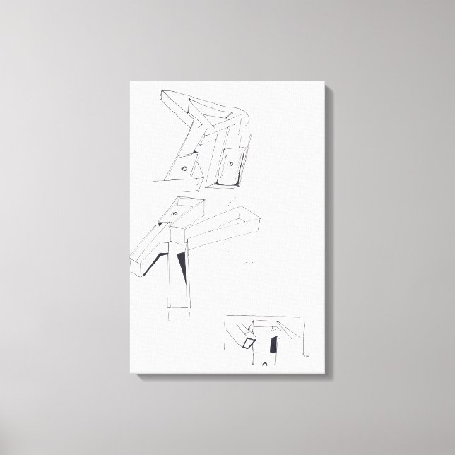 Lienzo Juegos de la construcción K Monograma dibujo 19 li (Anverso)