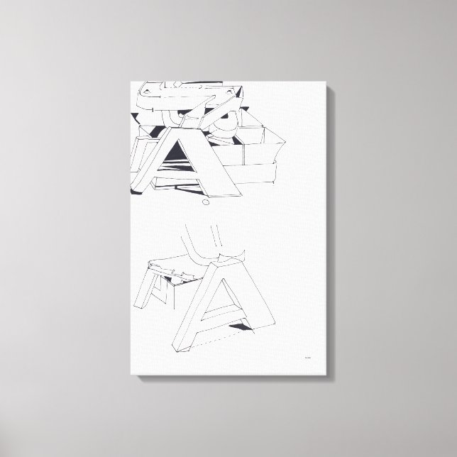 Lienzo Juegos de la Construcción Un Monograma Dibujando 1 (Anverso)