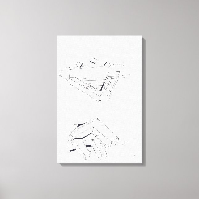 Lienzo Juegos de la construcción VF Monograma Dibujo de c (Anverso)