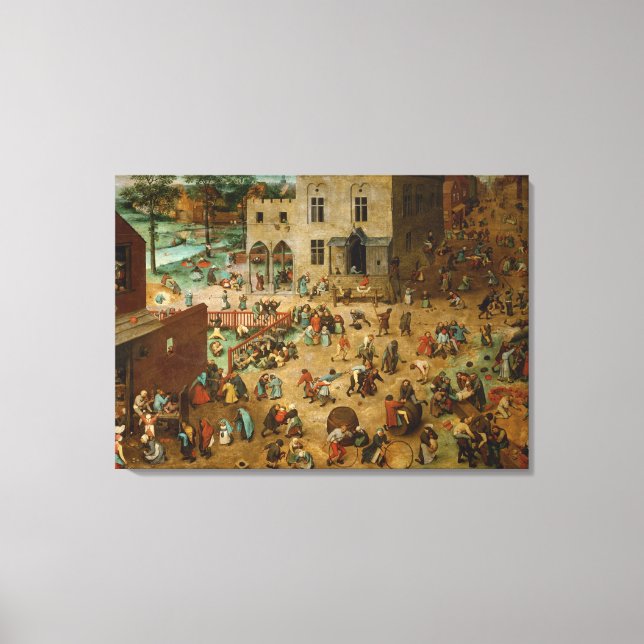 Lienzo Juegos infantiles de Pieter Bruegel, el anciano (Anverso)