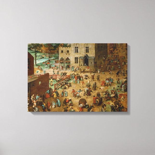 Lienzo Juegos infantiles de Pieter Bruegel, el anciano (Anverso)