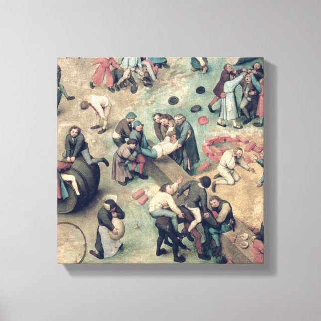 Lienzo Juegos infantiles: detalle de abajo a la derecha (Anverso)