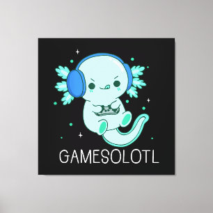 Lienzo Juegos Kawaii Ajolote Jugador