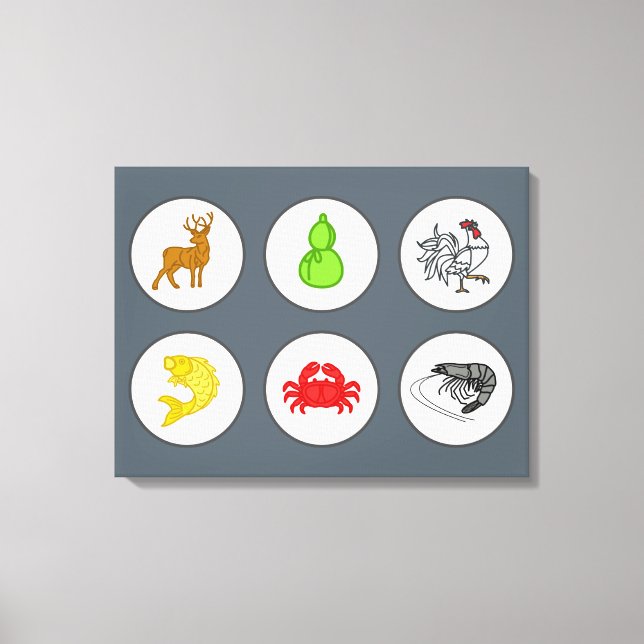 Lienzo Jugador de caza del cangrejo de la gamba de pescad (Anverso)