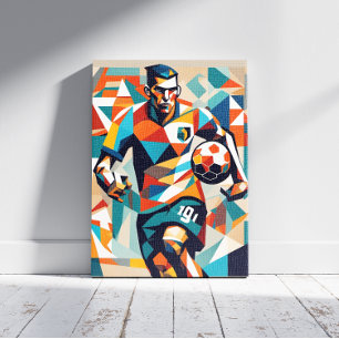 Lienzo Jugador de fútbol CubismCanvas Print