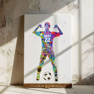 Lienzo Jugadora de Fútbol