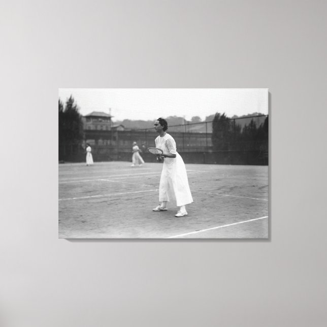 Lienzo Jugadora de tenis lista Fotografía (Anverso)