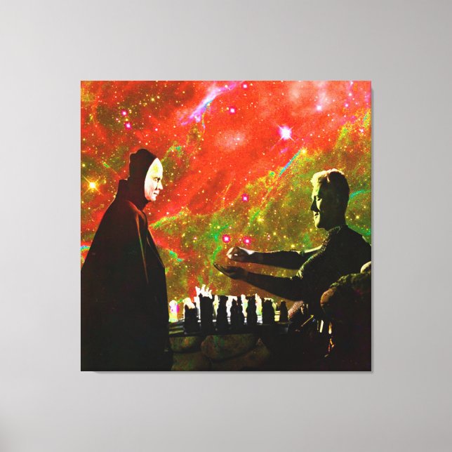 Lienzo Jugando ajedrez con la muerte (Anverso)