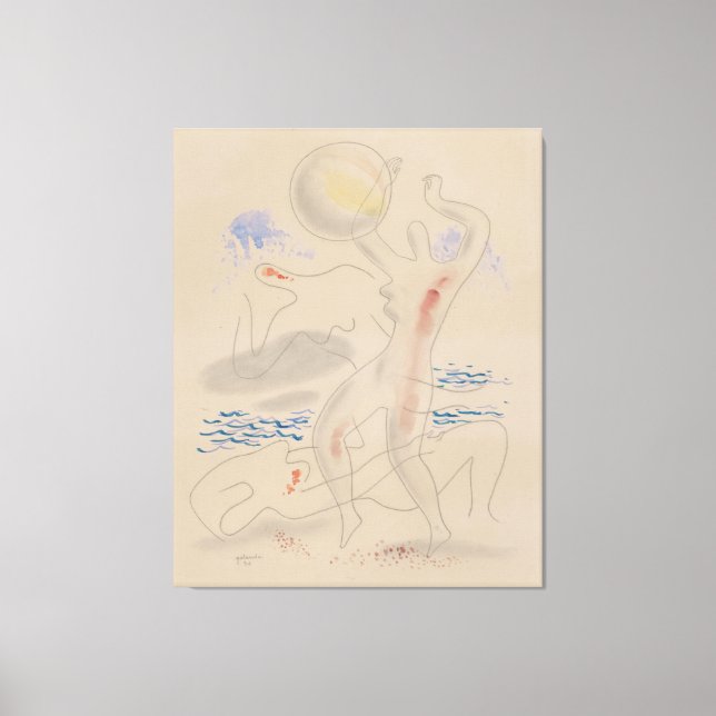Lienzo Jugando con una pelota (Anverso)