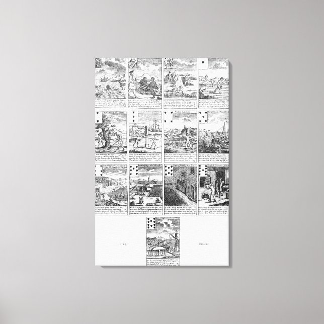 Lienzo Jugar a las cartas satirizando las aventuras de la (Anverso)