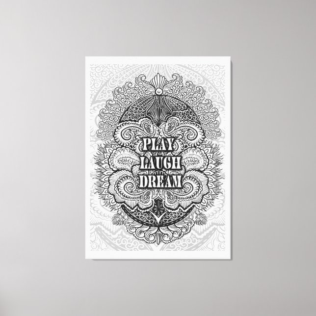 Lienzo Jugar al sueño de reír - Cita positiva (Anverso)