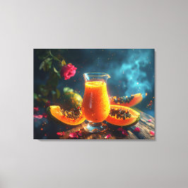 Lienzo Jugo de PAPAYA exprimido Fresco - 