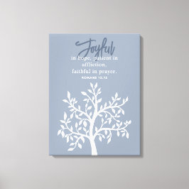 Lienzo Jugoso árbol simple y verso de la biblia azul