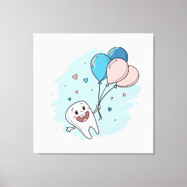 Lienzo Jugoso diente Personalizado con globos - Salud den