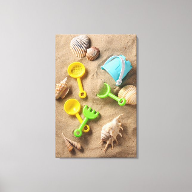 Lienzo Juguetes de playa (Anverso)