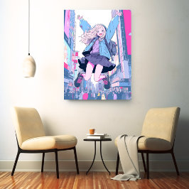 Lienzo Jumping JK アートパネル|寿司娘 Art Panel GenerativeAI