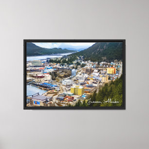 Lienzo Juneau Alaska, Crucero por Puerto de Alaska
