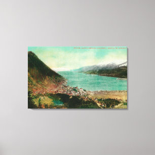 Lienzo Juneau, Alaska Town View with Treadwell Mine en