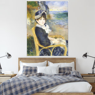 Lienzo Junto a la orilla del mar, retrato de pintura al ó